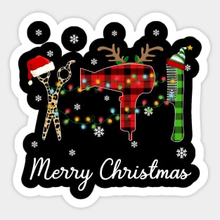 Hairdresser Merry Christmas Funny Sticker